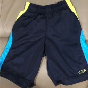 Blue and Neon green Athletic Shorts